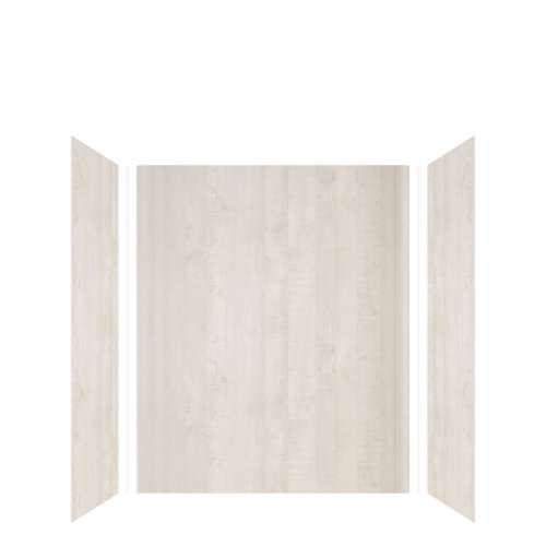Silhouette 60-in x 36-in x 72-in Glue to Wall 3-Piece Tub Wall Kit, Washed Oak
