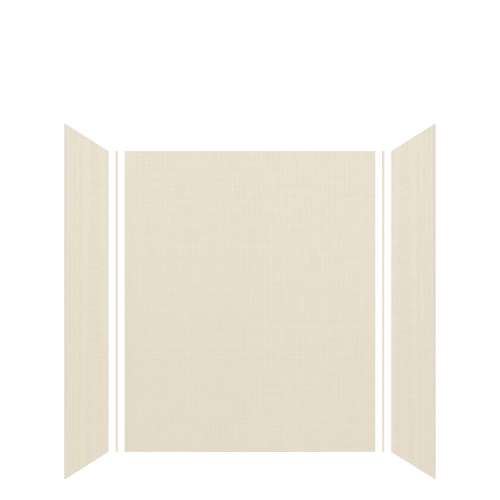 Silhouette 60-in x 36-in x 72-in Glue to Wall 3-Piece Tub Wall Kit, Linen