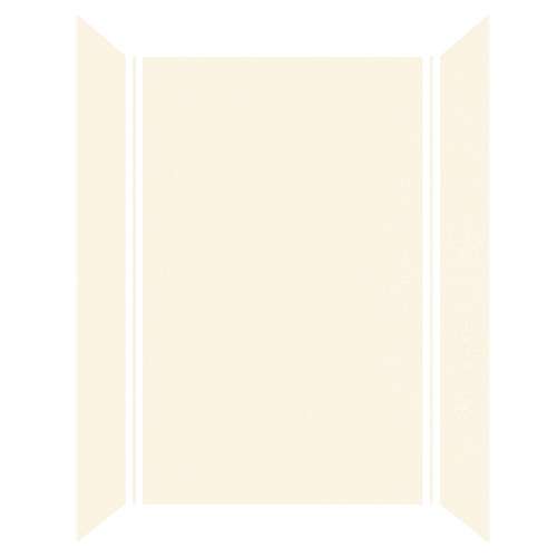 SMSWK603696-32 Silhouette 60-in x 36-in x 96-in Glue to Wall 3-Piece Shower Wall Kit, Cameo/Biscuit