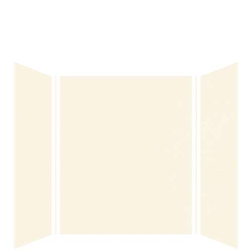 SMSWK604872-32 Silhouette 60-in x 48-in x 72-in Glue to Wall 3-Piece Shower Wall Kit, Cameo/Biscuit