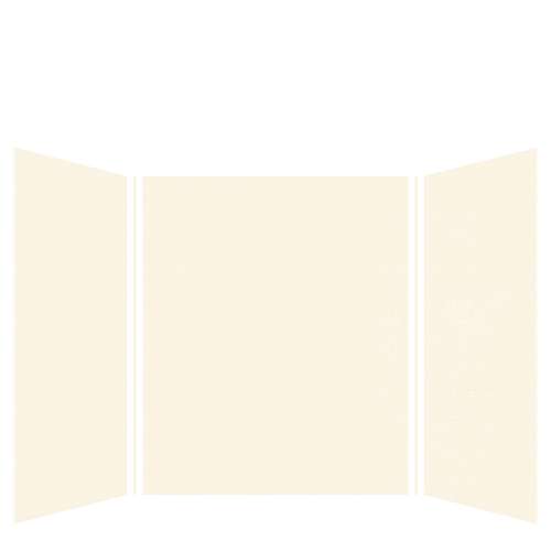 SMSWK606072-32 Silhouette 60-in x 60-in x 72-in Glue to Wall 3-Piece Shower Wall Kit, Cameo/Biscuit