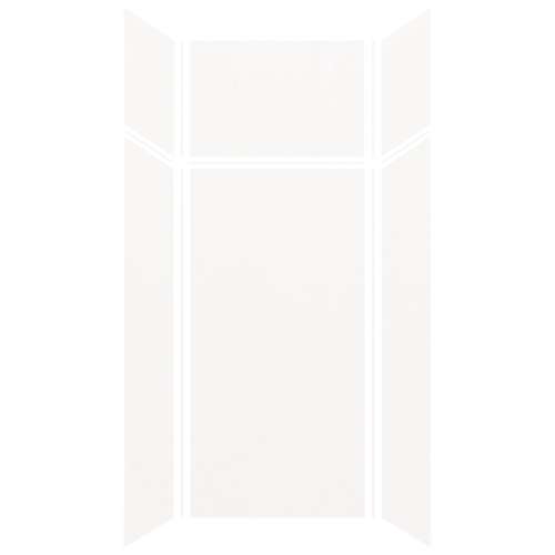 Samuel Mueller Silhouette 36-in x 36-in x 72/24-in Glue to Wall 3-Piece Transition Shower Wall Kit, White