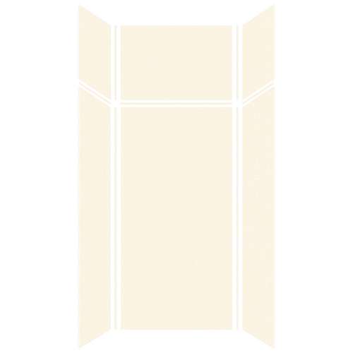 SMSWKX36367224-32 Silhouette 36-in x 36-in x 72/24-in Glue to Wall 6-Piece Transition Shower Wall Kit, Cameo/Biscuit