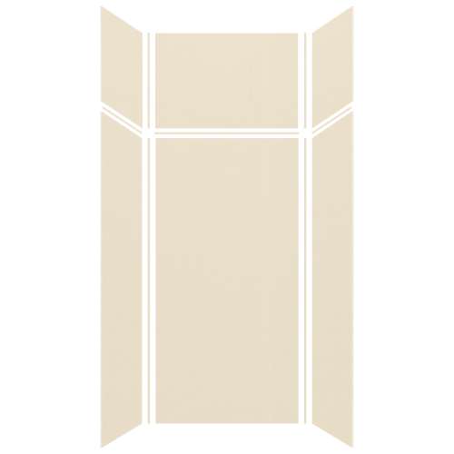 Silhouette 36-in x 36-in x 72/24-in Glue to Wall 3-Piece Transition Shower Wall Kit, Biscuit