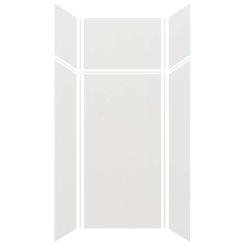 Samuel Mueller Silhouette 36-in x 36-in x 72/24-in Glue to Wall 3-Piece Transition Shower Wall Kit, Grey