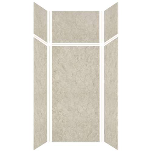 Silhouette 36-in x 36-in x 72/24-in Glue to Wall 3-Piece Transition Shower Wall Kit, Tundra