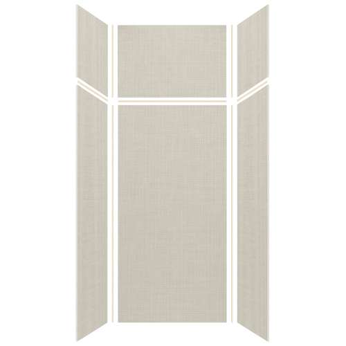Silhouette 36-in x 36-in x 72/24-in Glue to Wall 3-Piece Transition Shower Wall Kit, Linen