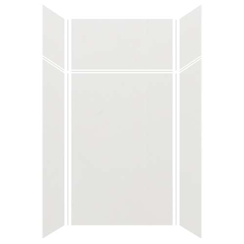 Silhouette 48-in x 36-in x 72/24-in Glue to Wall 3-Piece Transition Shower Wall Kit, Grey