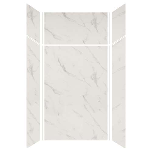 Samuel Mueller Silhouette 48-in x 36-in x 72/24-in Glue to Wall 3-Piece Transition Shower Wall Kit, Pearl Stone