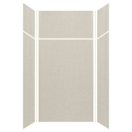 Silhouette 48-in x 36-in x 72/24-in Glue to Wall 3-Piece Transition Shower Wall Kit, Linen