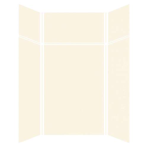 SMSWKX48487224-32 Silhouette 48-in x 48-in x 72/24-in Glue to Wall 6-Piece Transition Shower Wall Kit, Cameo/Biscuit