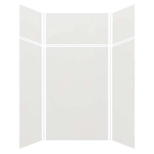 Samuel Mueller Silhouette 48-in x 48-in x 72/24-in Glue to Wall 3-Piece Transition Shower Wall Kit, Grey