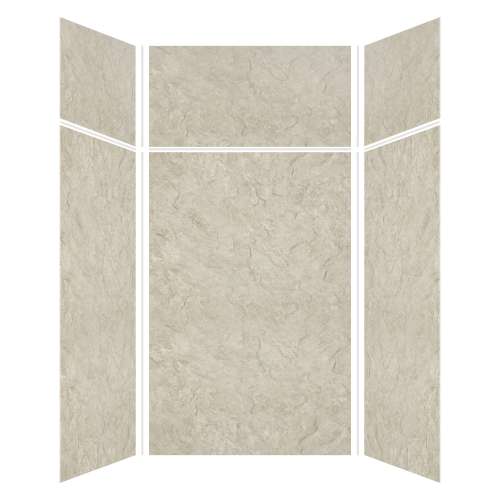 Silhouette 48-in x 48-in x 72/24-in Glue to Wall 3-Piece Transition Shower Wall Kit, Tundra