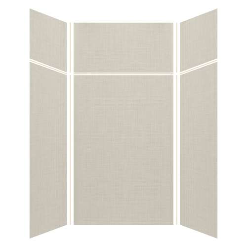 Silhouette 48-in x 48-in x 72/24-in Glue to Wall 3-Piece Transition Shower Wall Kit, Linen