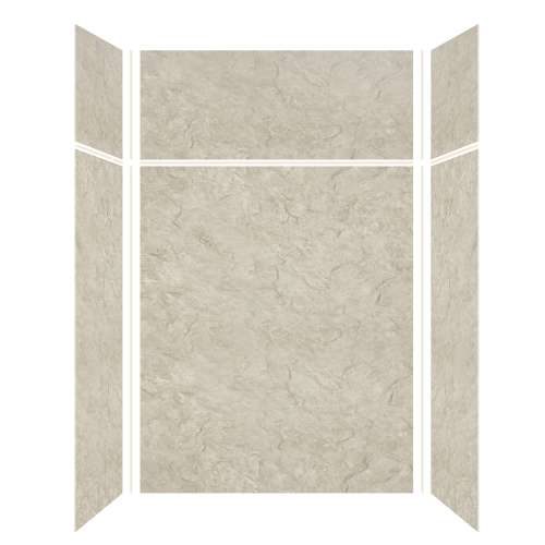Silhouette 60-in x 32-in x 72/24-in Glue to Wall 3-Piece Transition Shower Wall Kit, Tundra