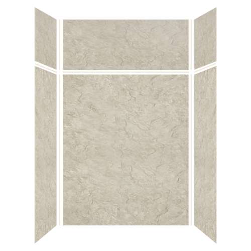 Silhouette 60-in x 36-in x 72/24-in Glue to Wall 3-Piece Transition Shower Wall Kit, Tundra
