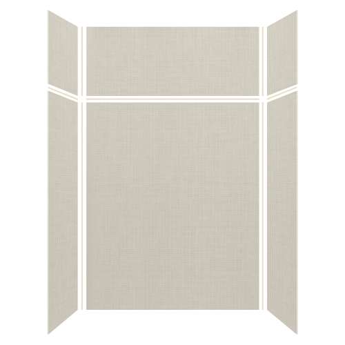 Silhouette 60-in x 36-in x 72/24-in Glue to Wall 3-Piece Transition Shower Wall Kit, Linen