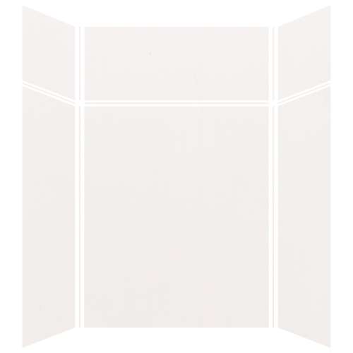 Silhouette 60-in x 48-in x 72/24-in Glue to Wall 3-Piece Transition Shower Wall Kit, White