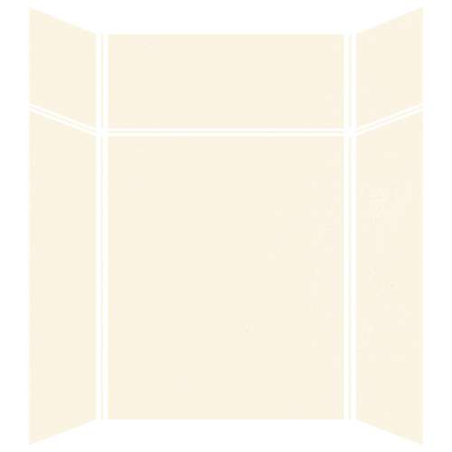SMSWKX60487224-32 Silhouette 60-in x 48-in x 72/24-in Glue to Wall 6-Piece Transition Shower Wall Kit, Cameo/Biscuit