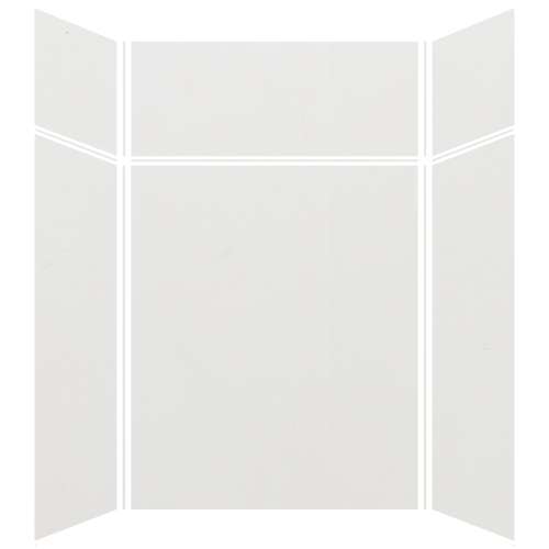 Samuel Mueller Silhouette 60-in x 48-in x 72/24-in Glue to Wall 3-Piece Transition Shower Wall Kit, Grey