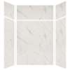 Silhouette 60-in x 48-in x 72/24-in Glue to Wall 3-Piece Transition Shower Wall Kit, Pearl Stone