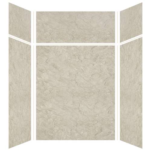 Silhouette 60-in x 48-in x 72/24-in Glue to Wall 3-Piece Transition Shower Wall Kit, Tundra