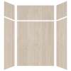 Silhouette 60-in x 48-in x 72/24-in Glue to Wall 3-Piece Transition Shower Wall Kit, Washed Oak