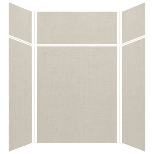 Silhouette 60-in x 48-in x 72/24-in Glue to Wall 3-Piece Transition Shower Wall Kit, Linen