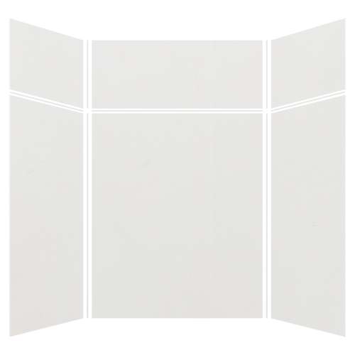 Samuel Mueller Silhouette 60-in x 60-in x 72/24-in Glue to Wall 3-Piece Transition Shower Wall Kit, Grey