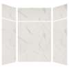 Silhouette 60-in x 60-in x 72/24-in Glue to Wall 3-Piece Transition Shower Wall Kit, Pearl Stone