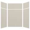 Samuel Mueller Silhouette 60-in x 60-in x 72/24-in Glue to Wall 3-Piece Transition Shower Wall Kit, Linen