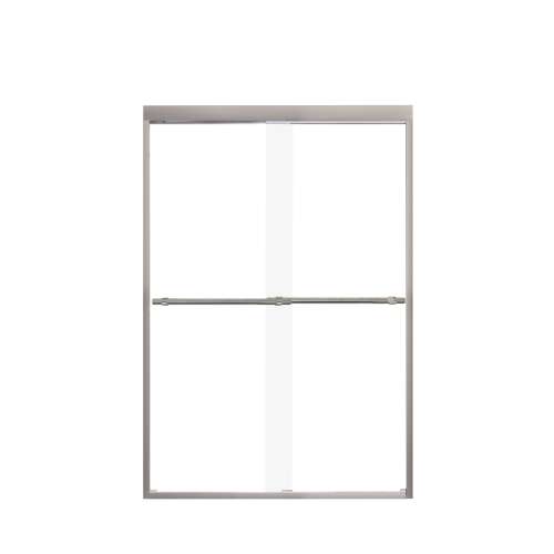 Samuel Mueller Franklin 48-in X 70-in By-Pass Shower Door with 5/16-in Clear Glass and Barrington Plain Handle, Brushed Stainless