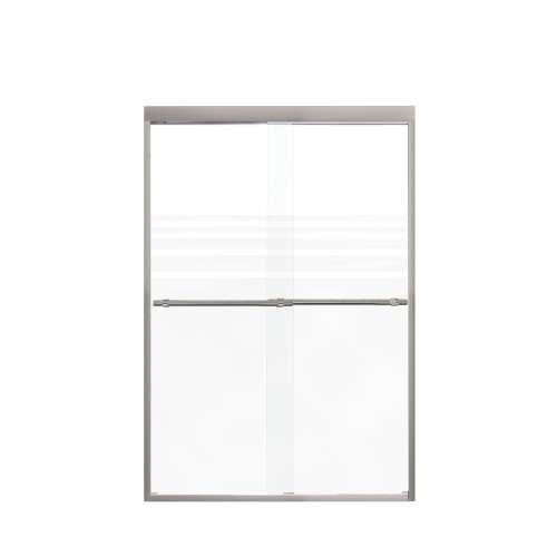 Samuel Mueller Franklin 48-in X 70-in By-Pass Shower Door with 5/16-in Frost Glass and Barrington Plain Handle, Brushed Stainless