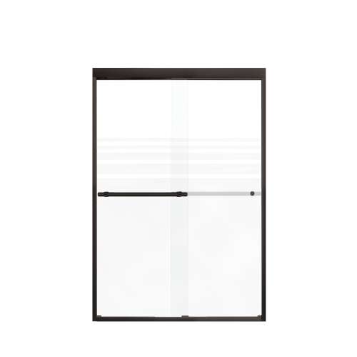 Franklin 48-in X 70-in By-Pass Shower Door with 5/16-in Frost Glass and Barrington Plain Handle, Matte Black
