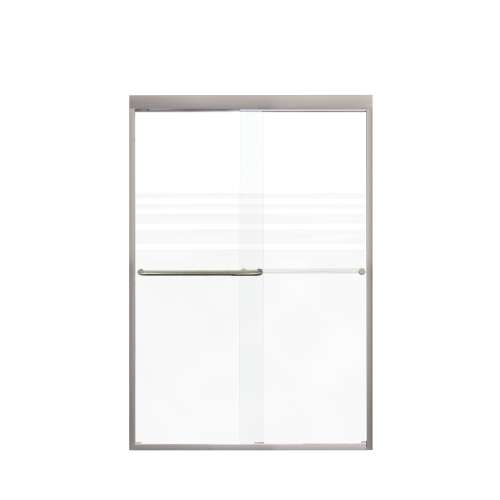 Samuel Mueller Franklin 48-in X 70-in By-Pass Shower Door with 5/16-in Frost Glass and Contour Handle, Brushed Stainless
