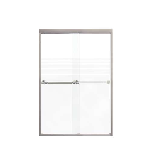 Samuel Mueller Franklin 48-in X 70-in By-Pass Shower Door with 5/16-in Frost Glass and Nicholson Handle, Brushed Stainless