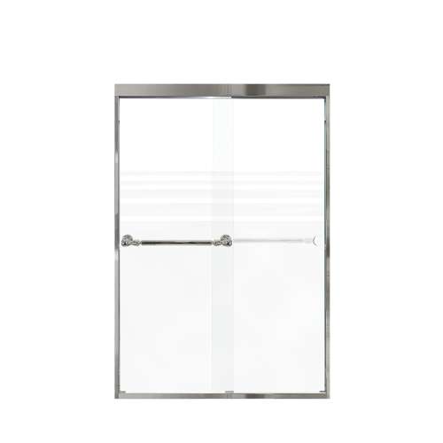 Samuel Mueller Franklin 48-in X 70-in By-Pass Shower Door with 5/16-in Frost Glass and Nicholson Handle, Polished Chrome
