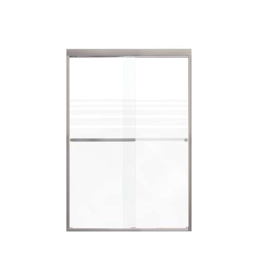 Samuel Mueller Franklin 48-in X 70-in By-Pass Shower Door with 5/16-in Frost Glass and Royston Handle, Brushed Stainless