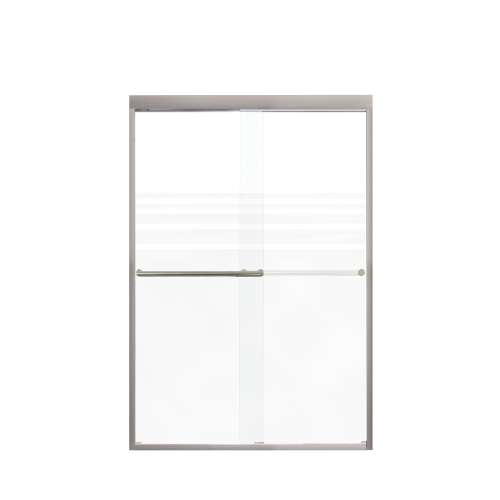 Franklin 48-in X 70-in By-Pass Shower Door with 5/16-in Frost Glass and Tyler Handle, Brushed Stainless