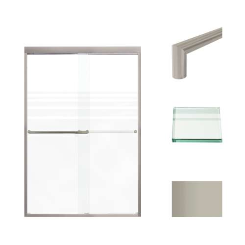 Samuel Müeller SMFBPT487008F-T-BS Franklin 47-in x 70-in By-Pass Shower Door With 5/16-in Frost Glass And Tyler Handles, Brushed Stainless