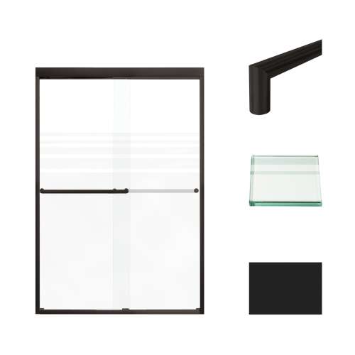 Samuel Müeller SMFBPT487008F-T-MB Franklin 47-in x 70-in By-Pass Shower Door With 5/16-in Frost Glass And Tyler Handles, Matte Black