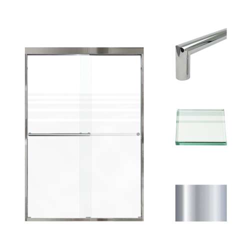 Samuel Müeller SMFBPT487008F-T-PC Franklin 47-in x 70-in By-Pass Shower Door With 5/16-in Frost Glass And Tyler Handles, Polished Chrome