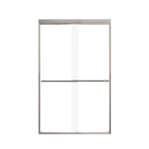 Franklin 48-in X 76-in By-Pass Shower Door with 5/16-in Clear Glass and Barrington Plain Handle, Brushed Stainless