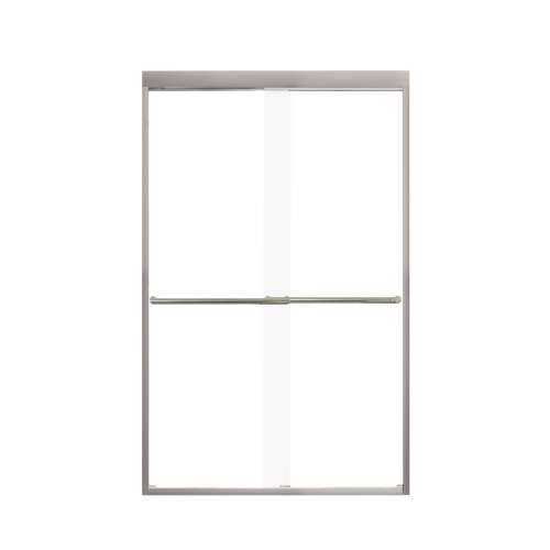 Samuel Mueller Franklin 48-in X 76-in By-Pass Shower Door with 5/16-in Clear Glass and Tyler Handle, Brushed Stainless
