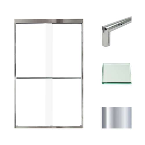 Samuel Müeller SMFBPT487608C-T-PC Franklin 47-in x 76-in By-Pass Shower Door With 5/16-in Clear Glass And Tyler Handles, Polished Chrome