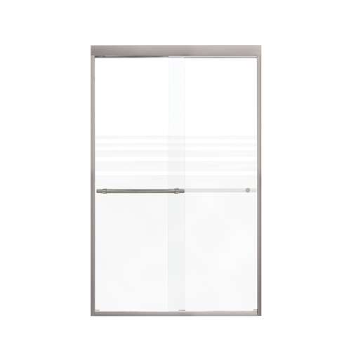 Samuel Mueller Franklin 48-in X 76-in By-Pass Shower Door with 5/16-in Frost Glass and Barrington Knurled Handle, Brushed Stainless