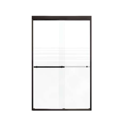 Samuel Mueller Franklin 48-in X 76-in By-Pass Shower Door with 5/16-in Frost Glass and Barrington Knurled Handle, Matte Black