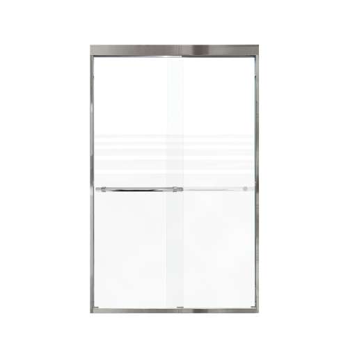 Franklin 48-in X 76-in By-Pass Shower Door with 5/16-in Frost Glass and Barrington Plain Handle, Polished Chrome