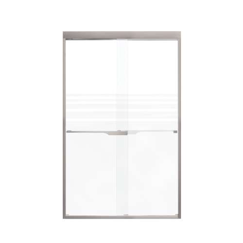 Franklin 48-in X 76-in By-Pass Shower Door with 5/16-in Frost Glass and Juliette Handle, Brushed Stainless