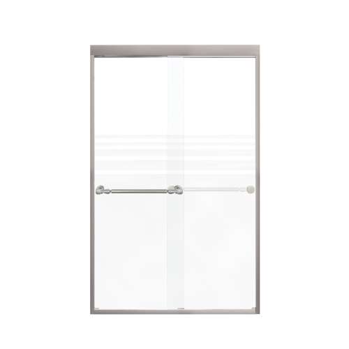 Samuel Mueller Franklin 48-in X 76-in By-Pass Shower Door with 5/16-in Frost Glass and Nicholson Handle, Brushed Stainless